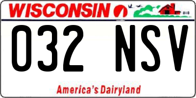 WI license plate 032NSV