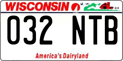 WI license plate 032NTB