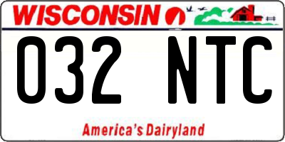WI license plate 032NTC