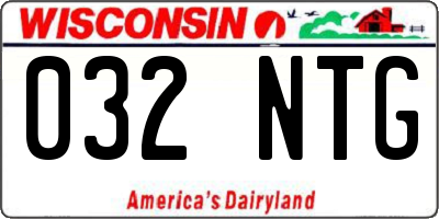 WI license plate 032NTG