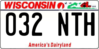 WI license plate 032NTH