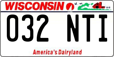 WI license plate 032NTI