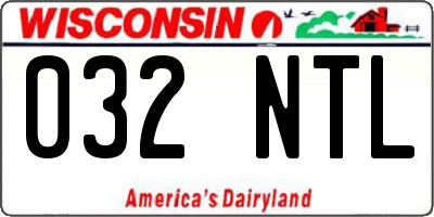 WI license plate 032NTL