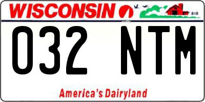WI license plate 032NTM