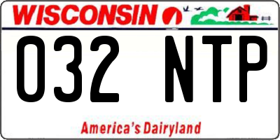 WI license plate 032NTP