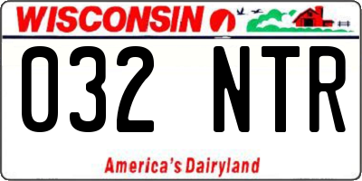 WI license plate 032NTR