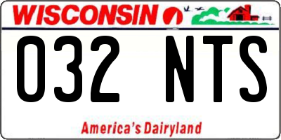 WI license plate 032NTS
