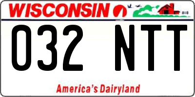 WI license plate 032NTT