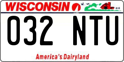 WI license plate 032NTU