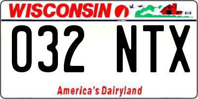 WI license plate 032NTX