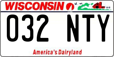 WI license plate 032NTY