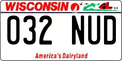 WI license plate 032NUD