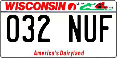 WI license plate 032NUF