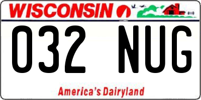 WI license plate 032NUG