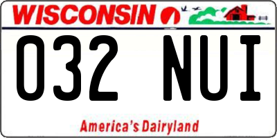 WI license plate 032NUI