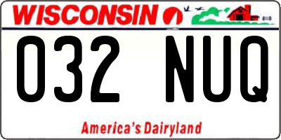 WI license plate 032NUQ