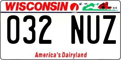 WI license plate 032NUZ
