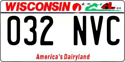 WI license plate 032NVC