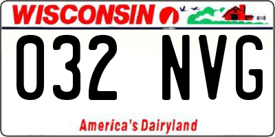 WI license plate 032NVG