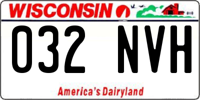 WI license plate 032NVH