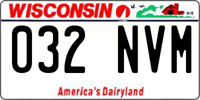 WI license plate 032NVM