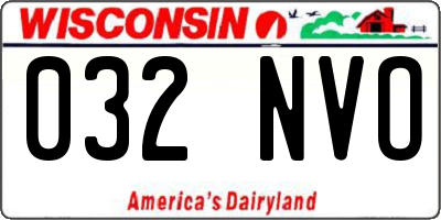 WI license plate 032NVO