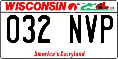 WI license plate 032NVP