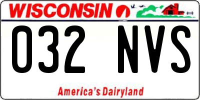 WI license plate 032NVS