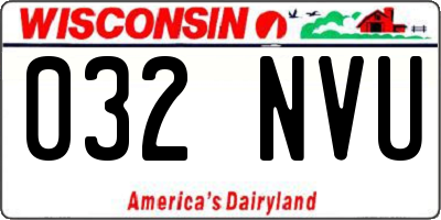 WI license plate 032NVU