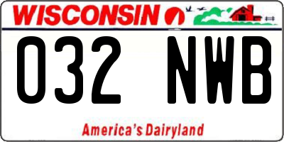 WI license plate 032NWB