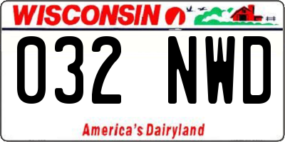 WI license plate 032NWD