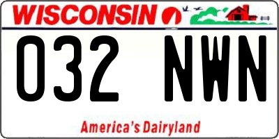 WI license plate 032NWN