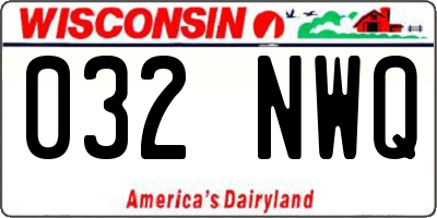 WI license plate 032NWQ