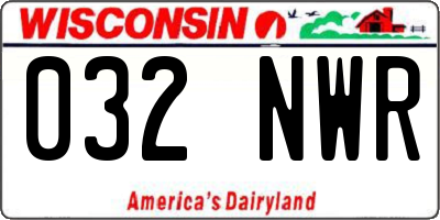 WI license plate 032NWR
