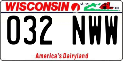 WI license plate 032NWW