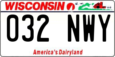 WI license plate 032NWY
