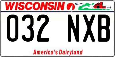 WI license plate 032NXB