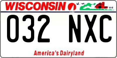 WI license plate 032NXC