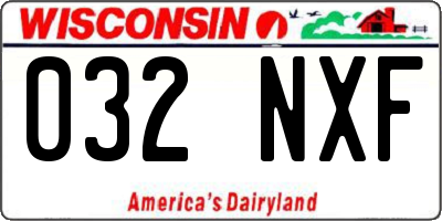 WI license plate 032NXF