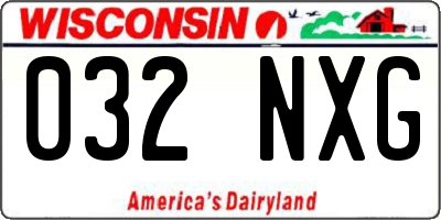 WI license plate 032NXG