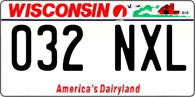 WI license plate 032NXL
