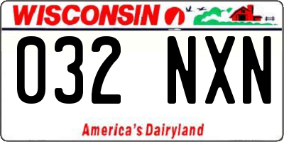 WI license plate 032NXN