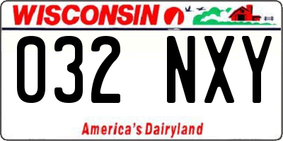 WI license plate 032NXY