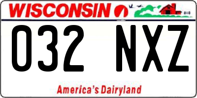 WI license plate 032NXZ
