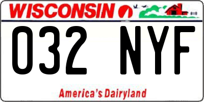 WI license plate 032NYF
