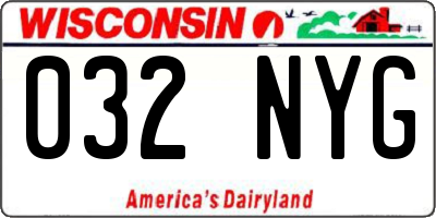 WI license plate 032NYG