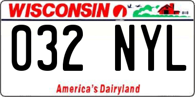 WI license plate 032NYL