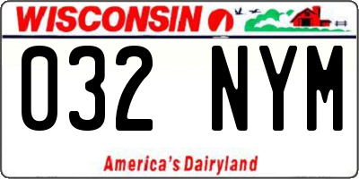 WI license plate 032NYM