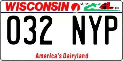 WI license plate 032NYP