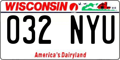 WI license plate 032NYU